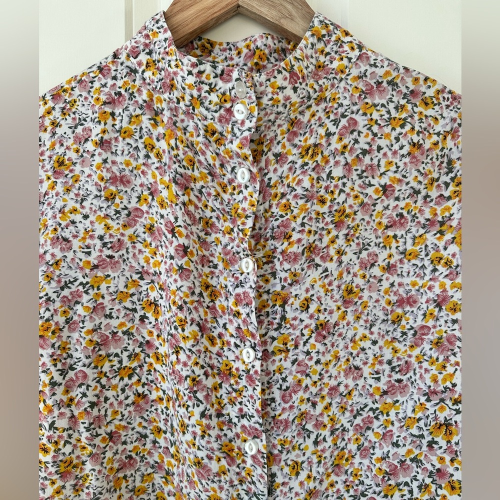 Floral long sleeved button up blouse